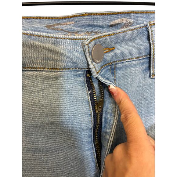 Seven7 Coulotte Release Hem Cropped Jeans Relaxed Barrel Light Wash Denimcore 12 - Picture 2 of 5